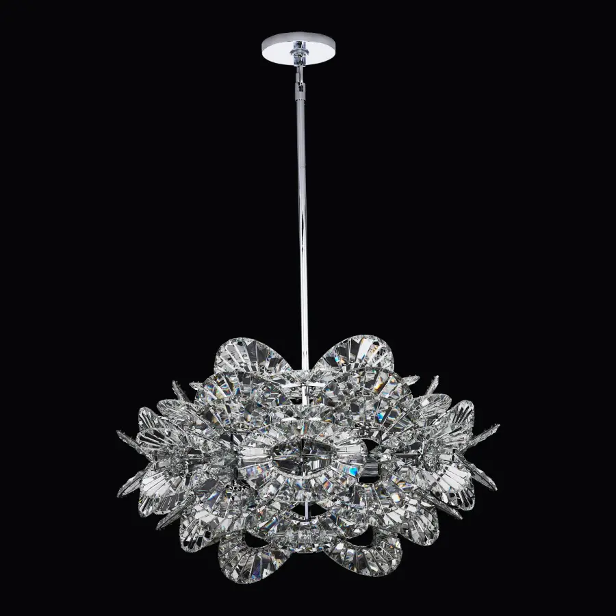 Luminoso 32" 14-Light Crystal Chandelier in Polished Chrome - Image 1