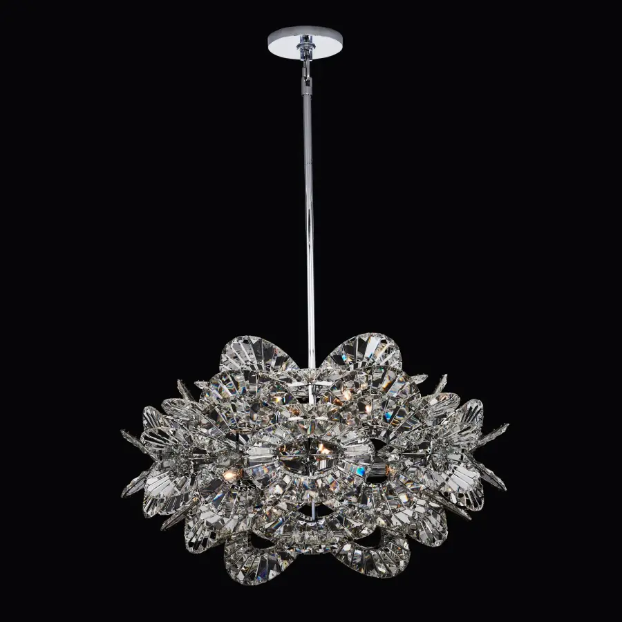 Luminoso 32" 14-Light Crystal Chandelier in Polished Chrome - Image 2