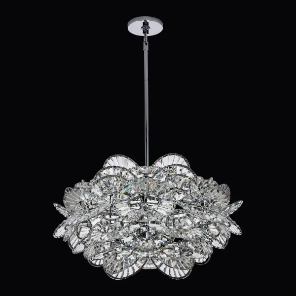 Luminoso 32" 14-Light Crystal Chandelier in Polished Chrome - Image 4