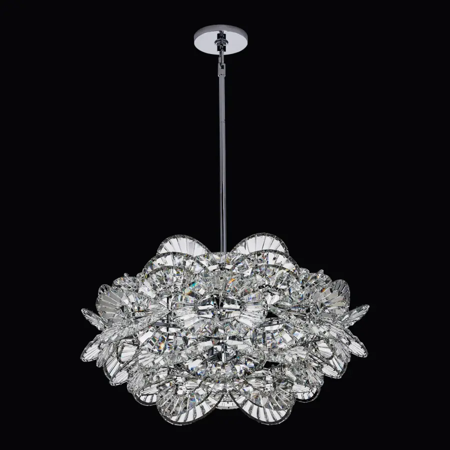 Luminoso 32" 14-Light Crystal Chandelier in Polished Chrome - Image 4