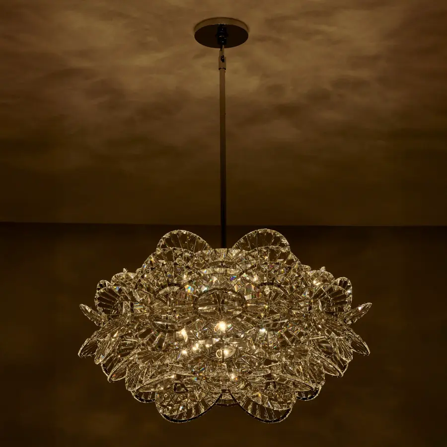 Luminoso 32" 14-Light Crystal Chandelier in Polished Chrome - Image 9