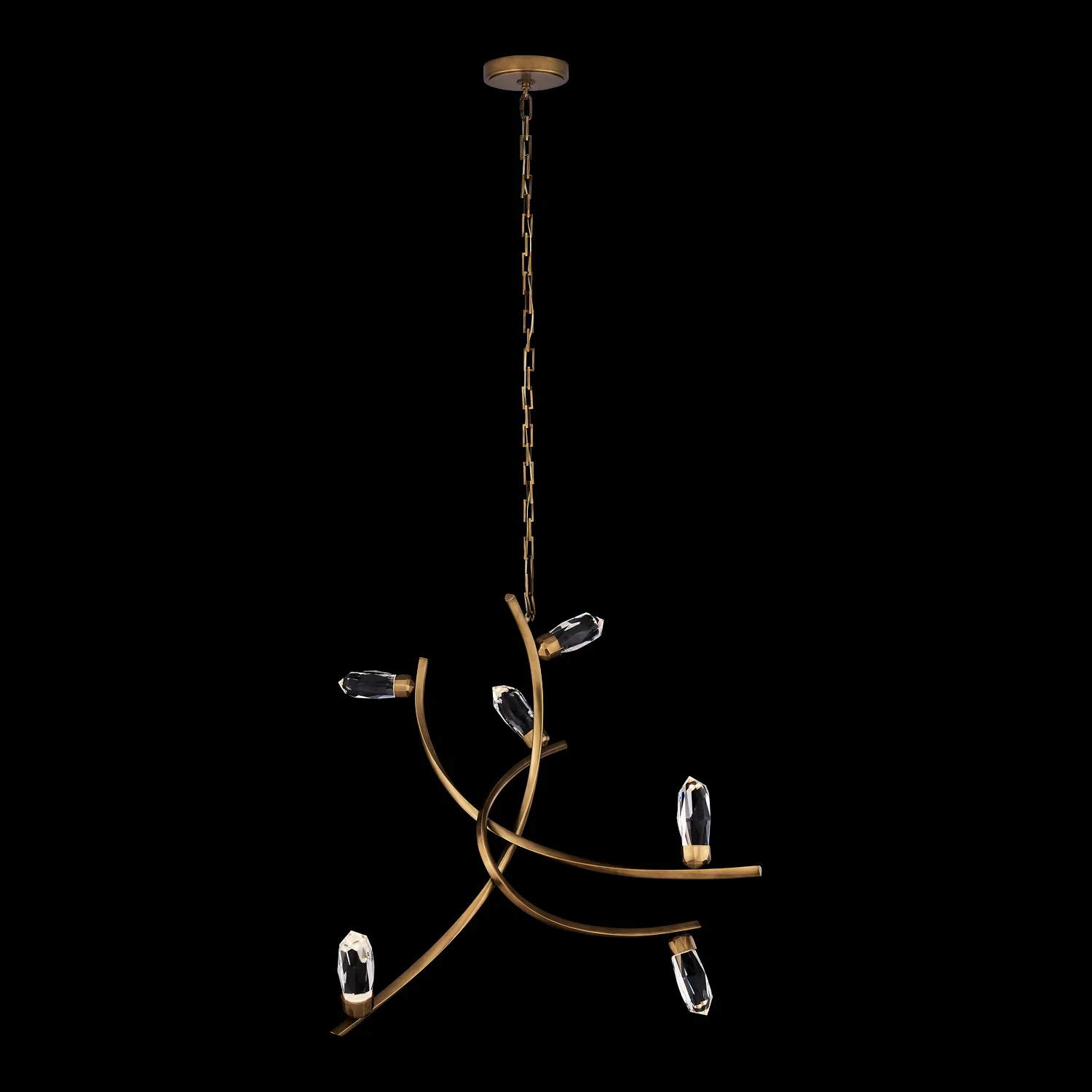 Bilancia 36" LED Crystal Chandelier in True Brass