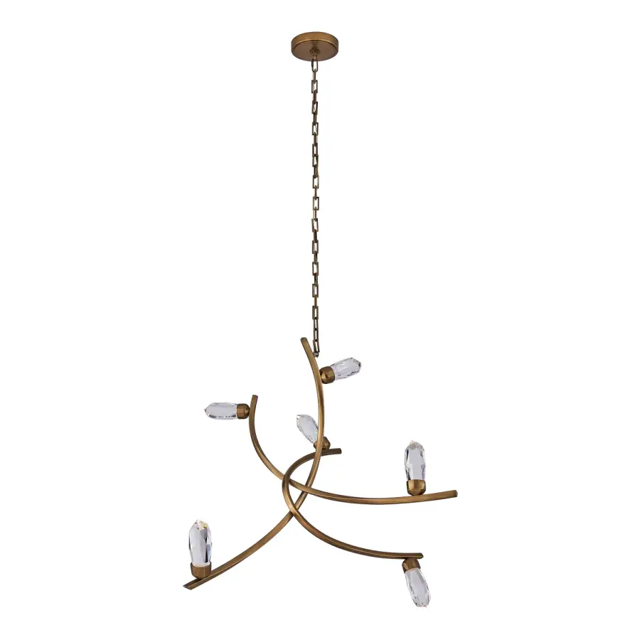 Bilancia 36" LED Crystal Chandelier in True Brass - Image 2