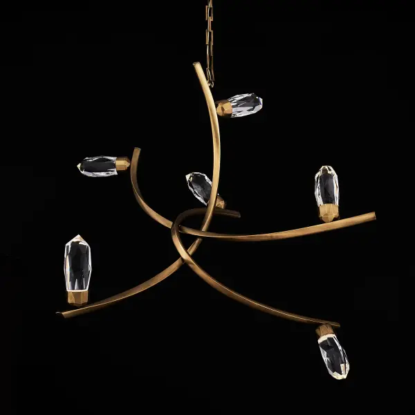 Bilancia 36" LED Crystal Chandelier in True Brass - Image 5