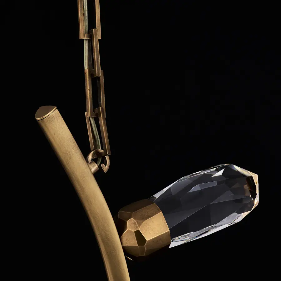 Bilancia 36" LED Crystal Chandelier in True Brass - Image 6