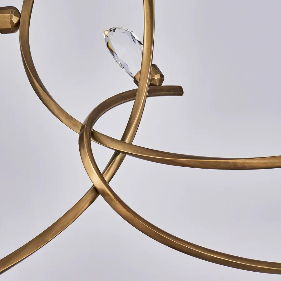 Bilancia 36" LED Crystal Chandelier in True Brass - Image 7