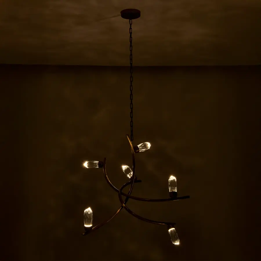 Bilancia 36" LED Crystal Chandelier in True Brass - Image 9