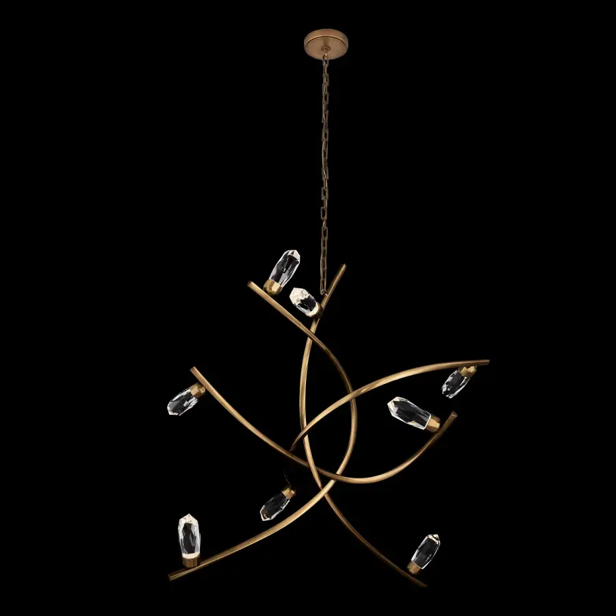 Bilancia 48-Inch LED Crystal Chandelier in True Brass - Image 1