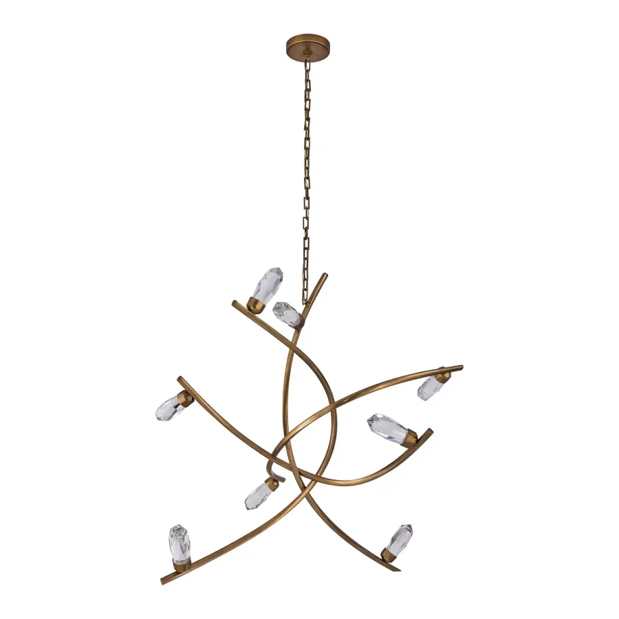 Bilancia 48-Inch LED Crystal Chandelier in True Brass - Image 2