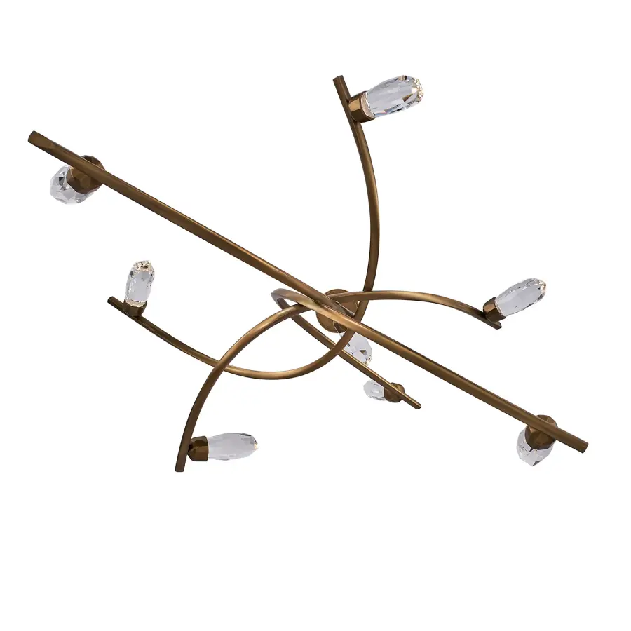 Bilancia 48-Inch LED Crystal Chandelier in True Brass - Image 3