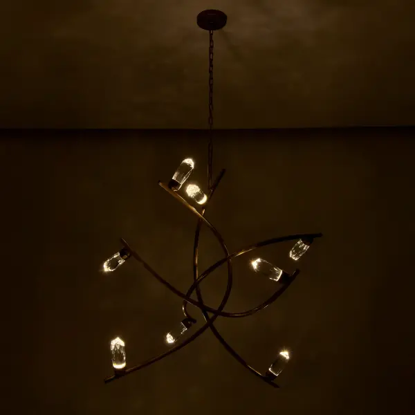 Bilancia 48-Inch LED Crystal Chandelier in True Brass - Image 10