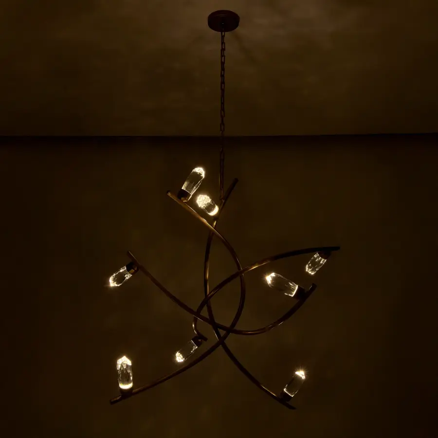 Bilancia 48-Inch LED Crystal Chandelier in True Brass - Image 10