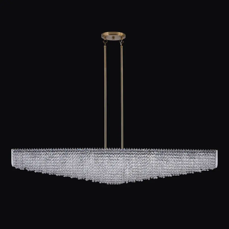 Durant Winter Brass Linear Island Pendant - Image 1