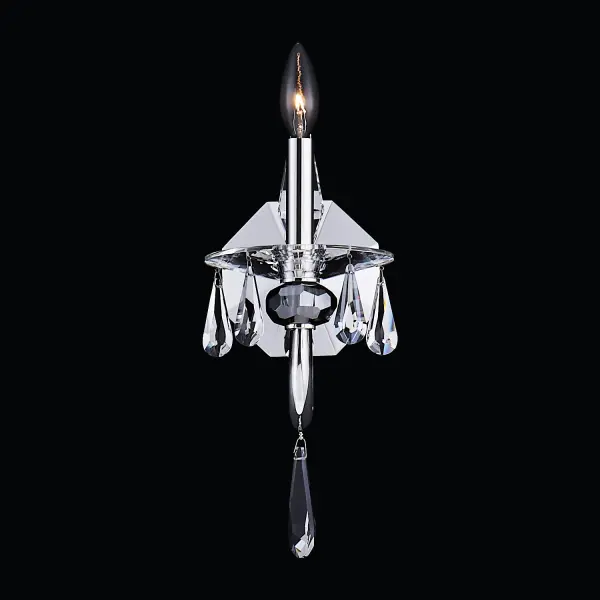 Passo Polished Silver Crystal Wall Sconce - Image 1