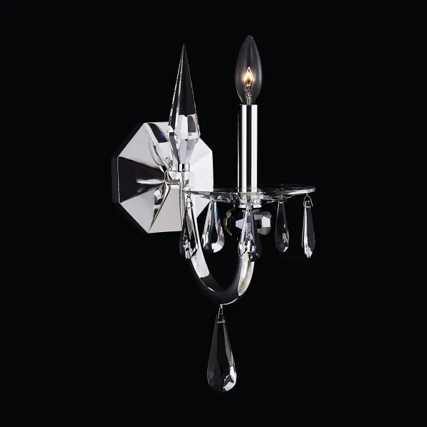 Passo Polished Silver Crystal Wall Sconce - Image 2