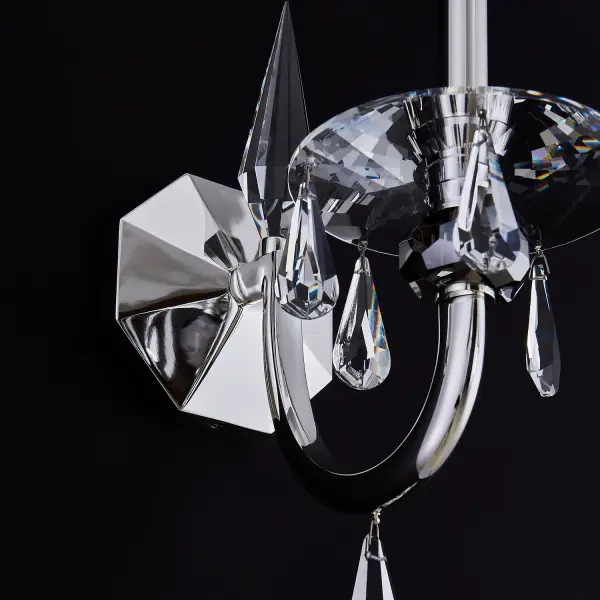 Passo Polished Silver Crystal Wall Sconce - Image 3