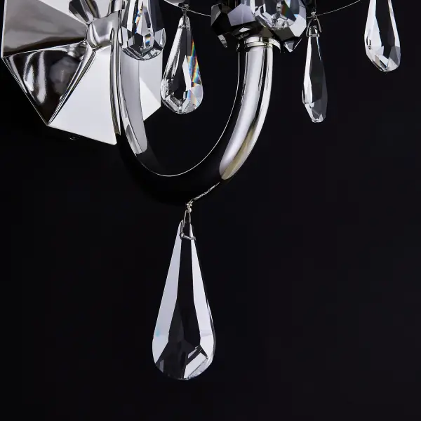 Passo Polished Silver Crystal Wall Sconce - Image 4