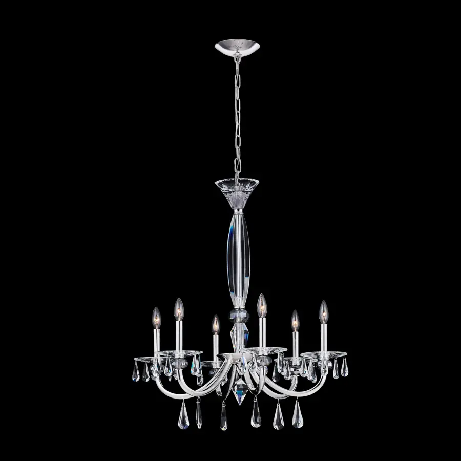 Passo 6-Light Crystal Chandelier in Polished Silver - Image 1