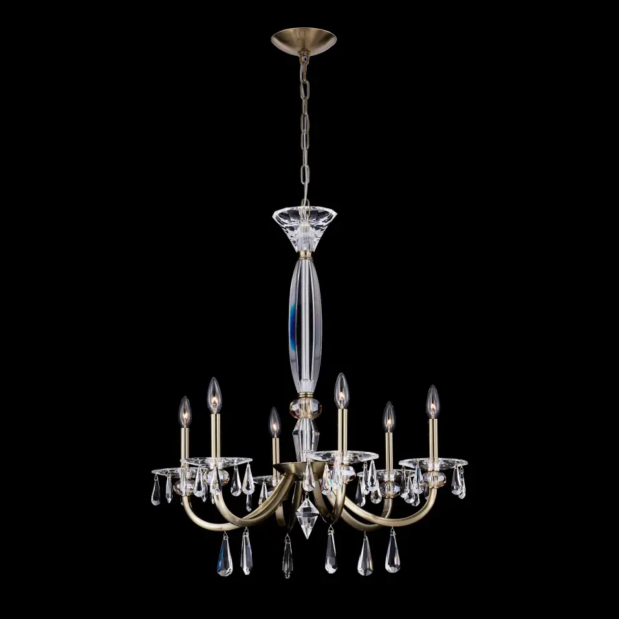 Passo 6-Light Crystal Chandelier in Champagne Gold - Image 1