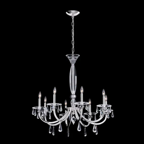 Passo 8-Light Crystal Chandelier in Polished Silver - Image 1