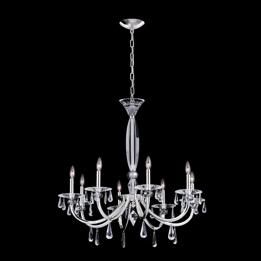 Passo 8-Light Crystal Chandelier in Polished Silver - Image 1
