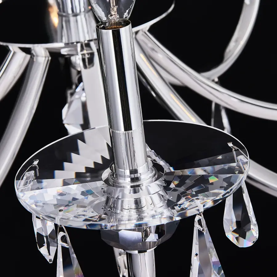 Passo 8-Light Crystal Chandelier in Polished Silver - Image 3