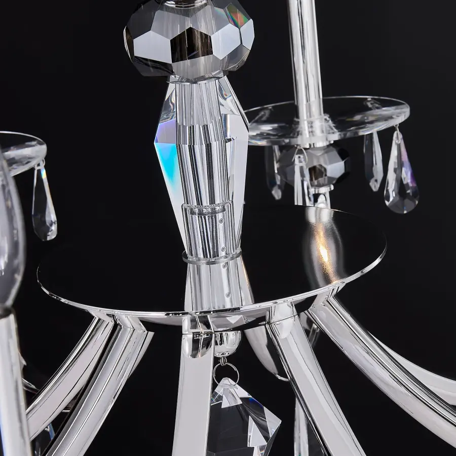 Passo 8-Light Crystal Chandelier in Polished Silver - Image 4