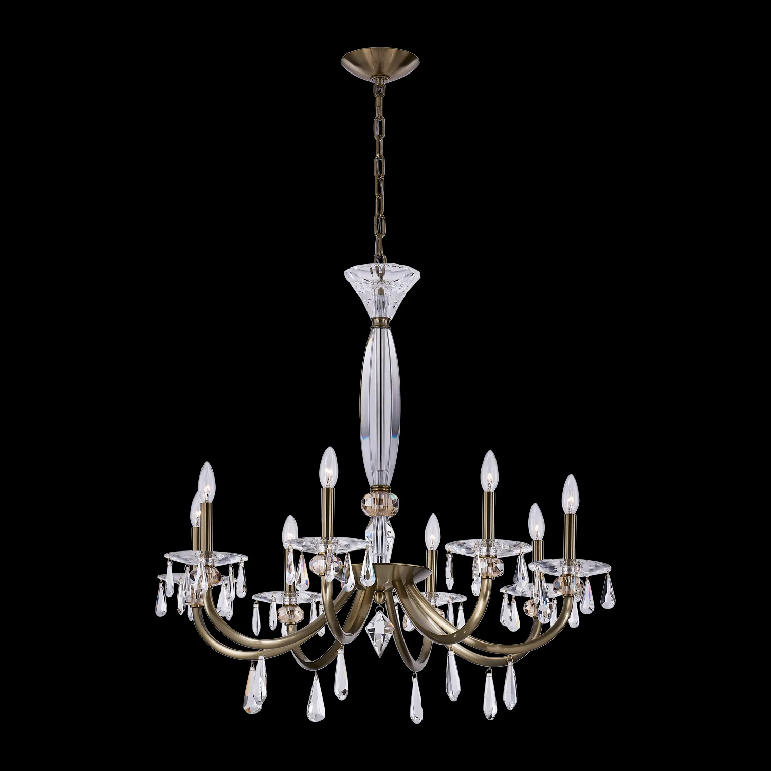 Passo 8-Light Crystal Chandelier in Champagne Gold