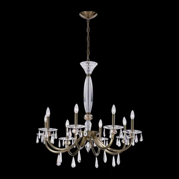 The Passo chandelier masterfully blends traditional crystal luxury with modern sensibility. Its 34-inch diameter and polished faceted Firenze Crystal create stunning light refraction, while the Brushed Champagne Gold finish adds warmth and contemporary appeal.