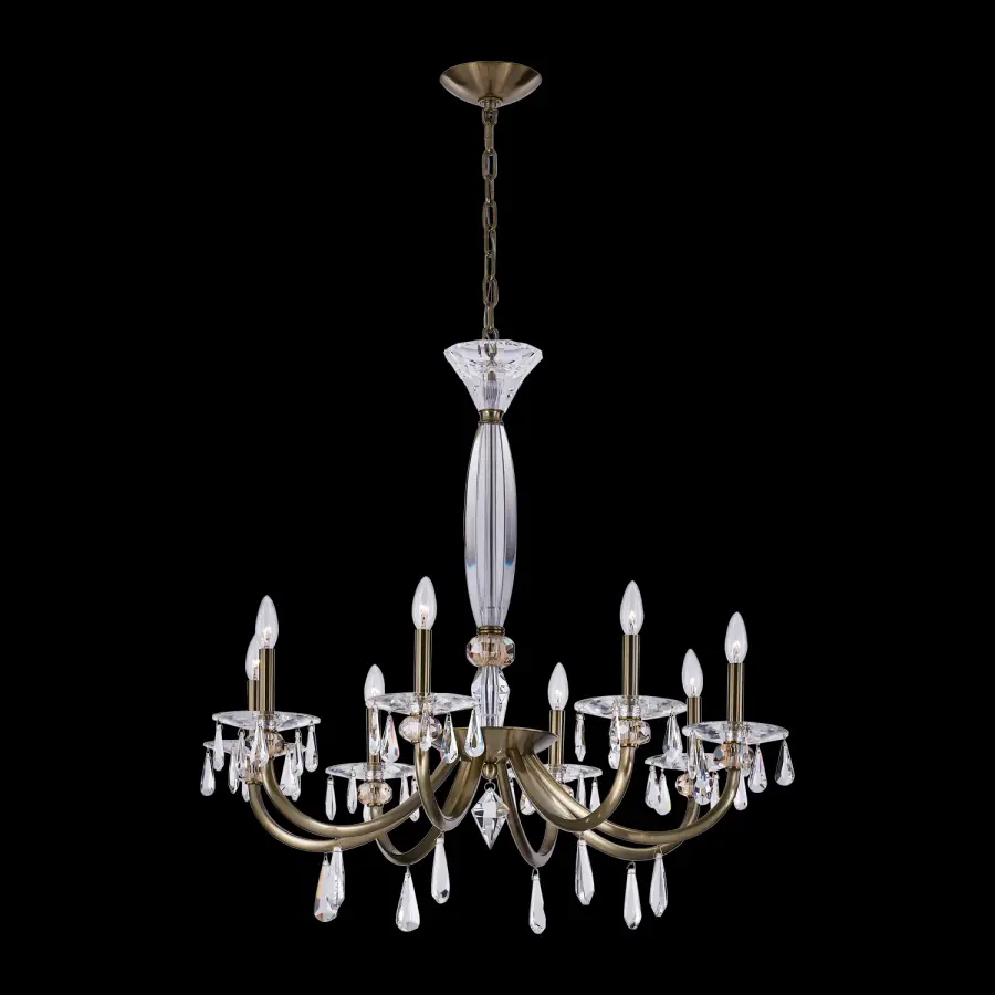 Passo 8-Light Crystal Chandelier in Champagne Gold - Image 1