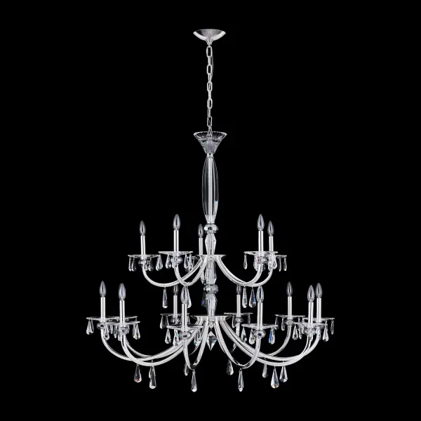 Passo 15-Light Crystal Chandelier in Polished Silver - Image 1