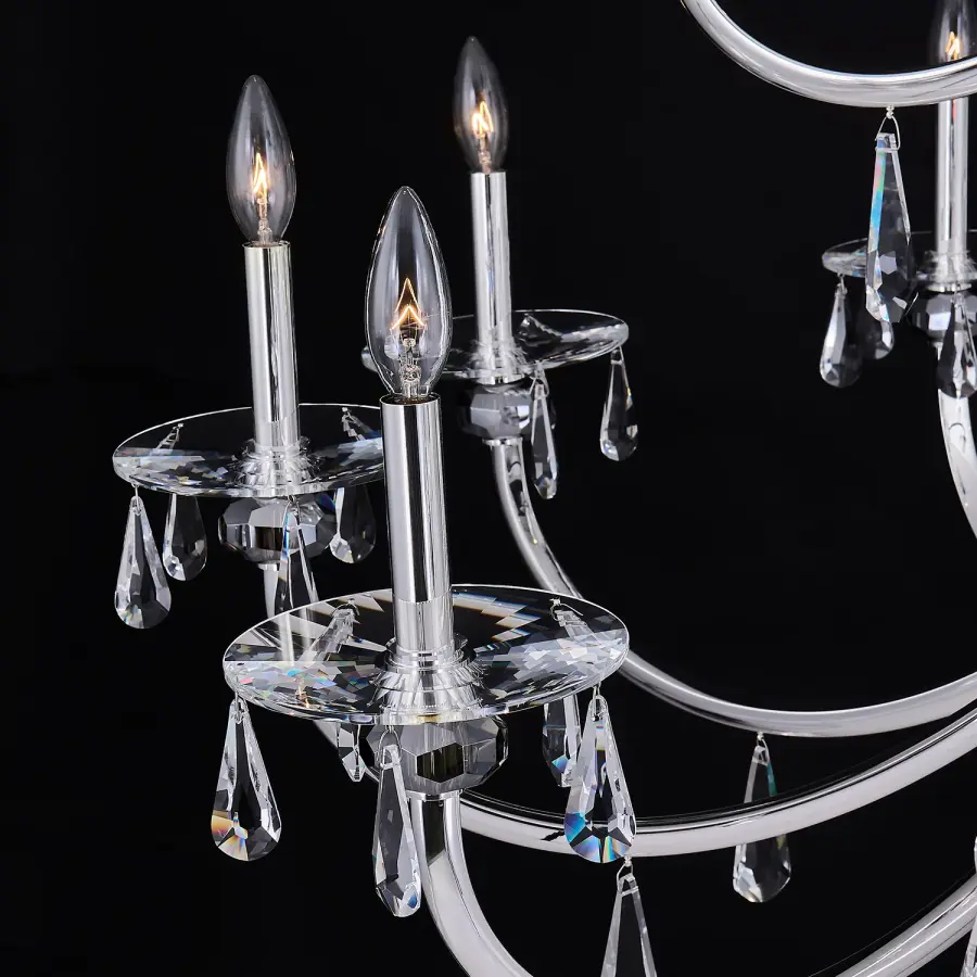 Passo 15-Light Crystal Chandelier in Polished Silver - Image 3