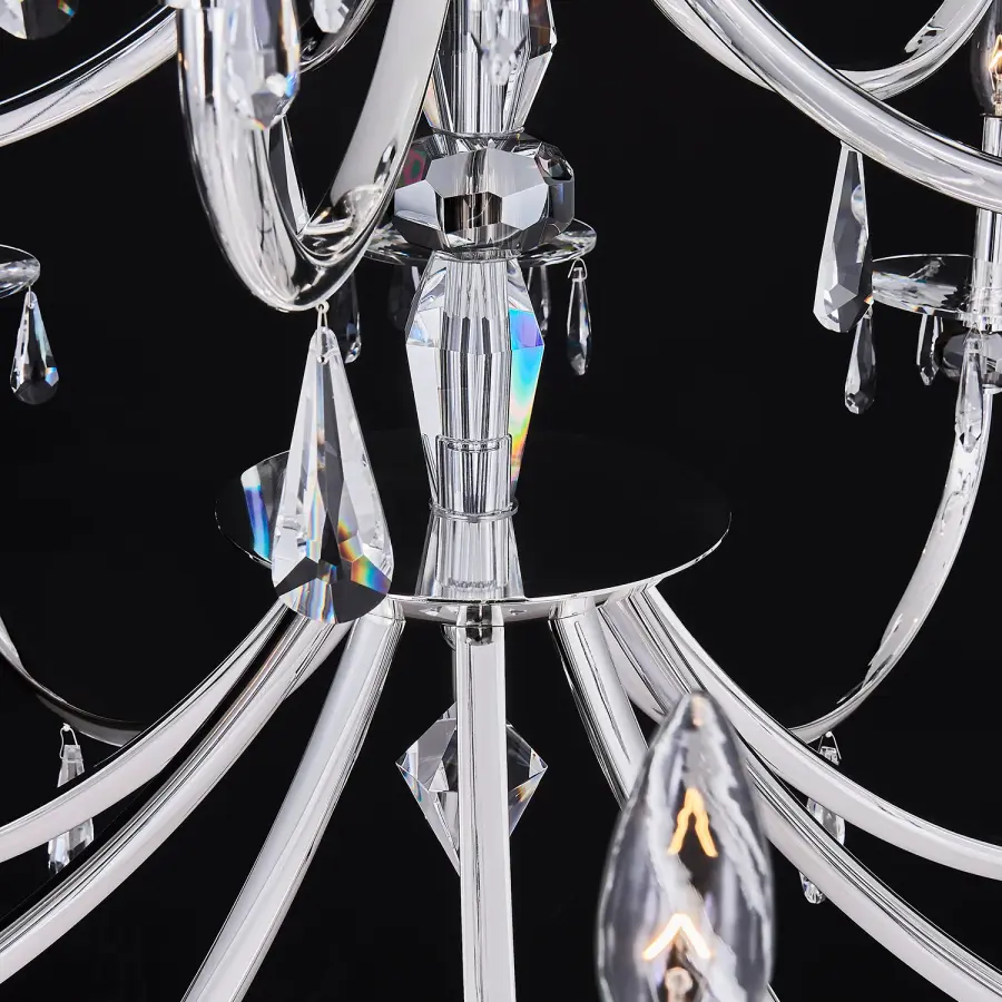 Passo 15-Light Crystal Chandelier in Polished Silver - Image 4