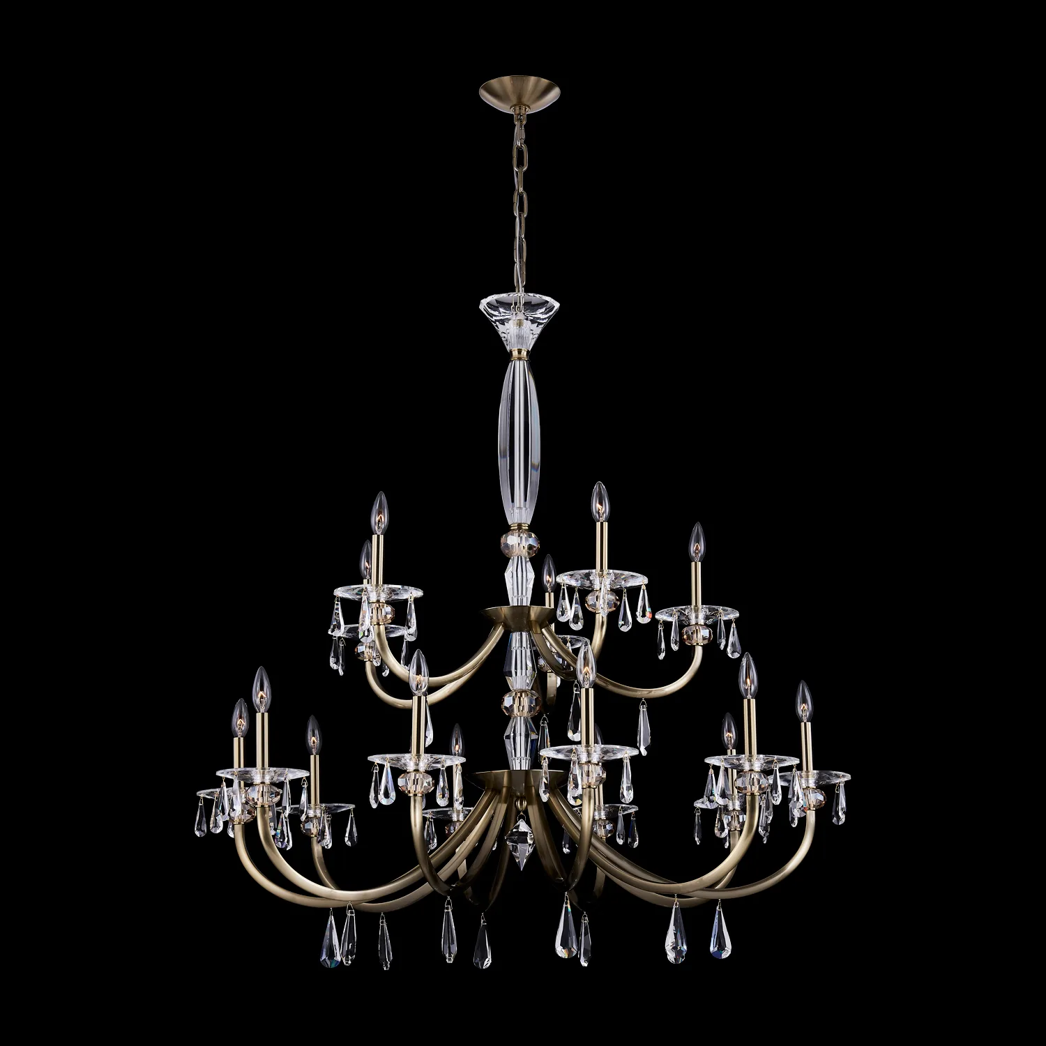 Passo 15-Light Crystal Chandelier in Champagne Gold