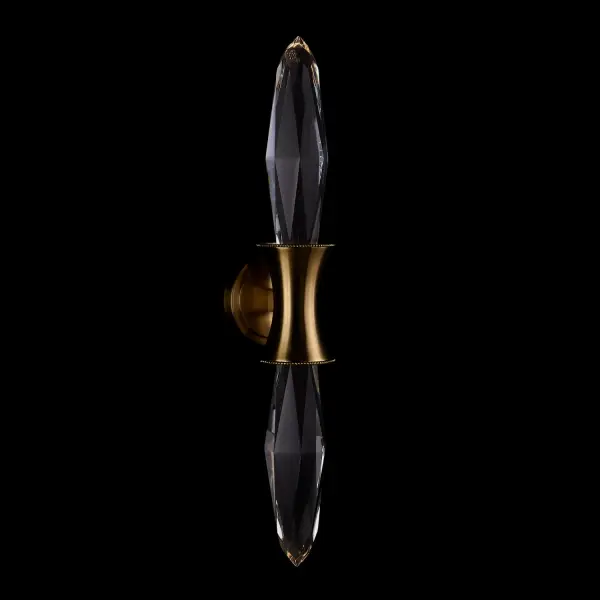 The Mostra LED Wall Sconce transforms any space with its museum pedestal-inspired design, featuring luminous crystal that glows like a cherished artifact. Perfect for adding refined sophistication to powder rooms and closets. - alternate view
