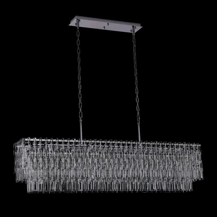 Catene 60" Crystal Linear Pendant in Polished Chrome - Image 1