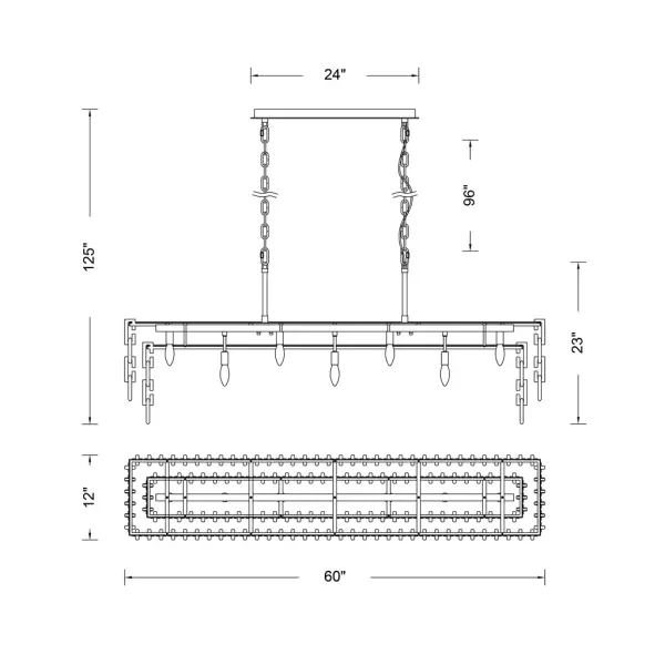 Catene 60" Crystal Linear Pendant in Polished Chrome - Image 11