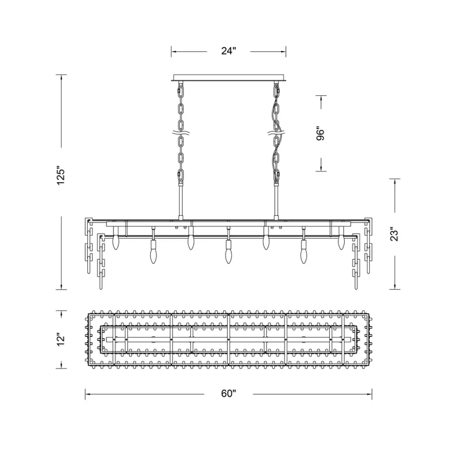 Catene 60" Crystal Linear Pendant in Polished Chrome - Image 11