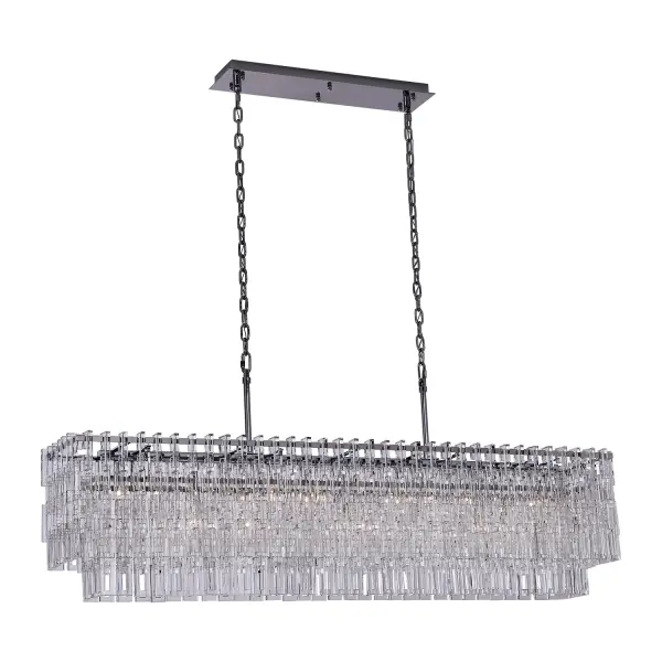 Catene 60" Crystal Linear Pendant in Polished Chrome - Image 4