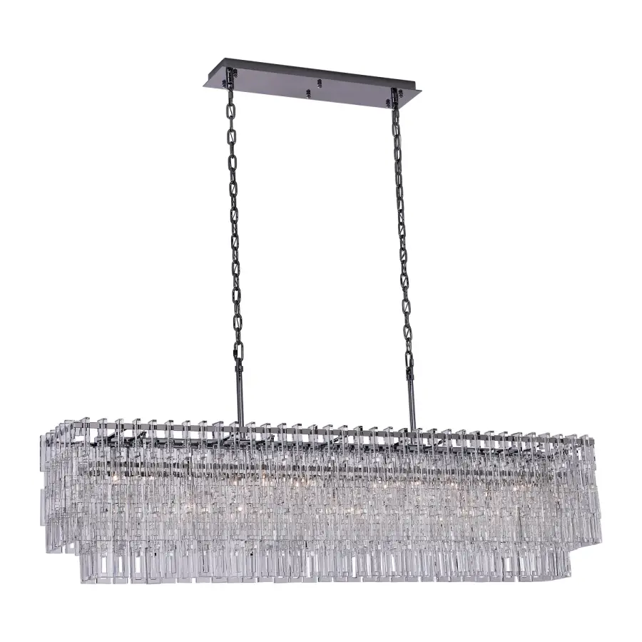 Catene 60" Crystal Linear Pendant in Polished Chrome - Image 4