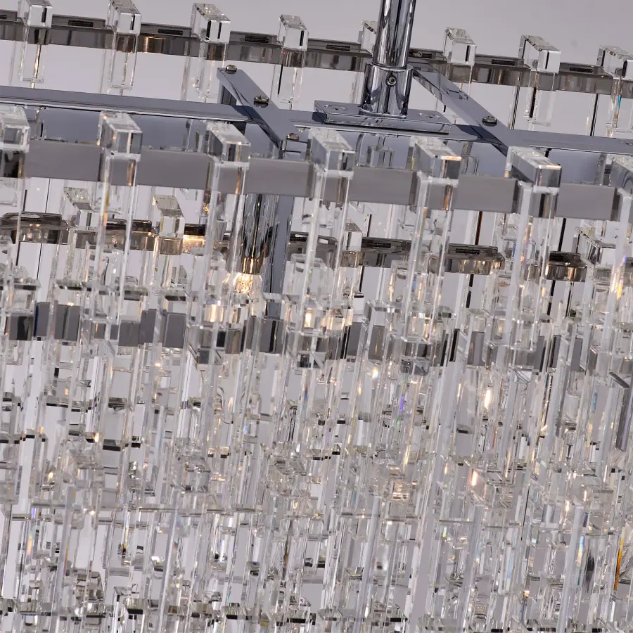Catene 60" Crystal Linear Pendant in Polished Chrome - Image 5