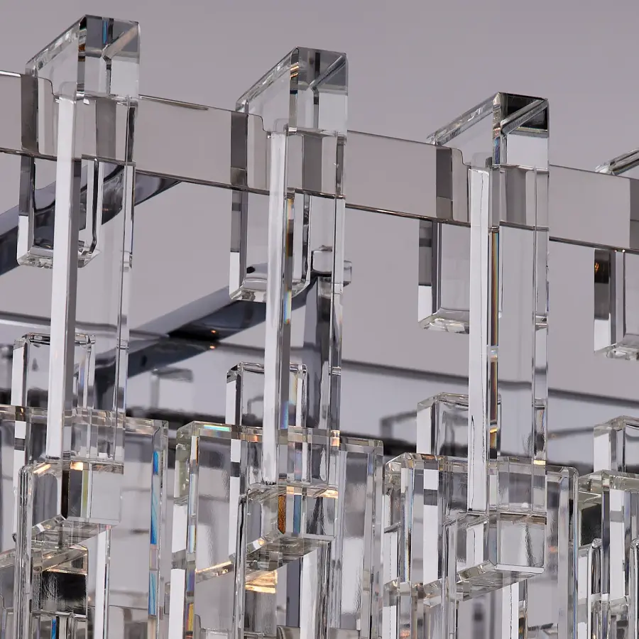 Catene 60" Crystal Linear Pendant in Polished Chrome - Image 6