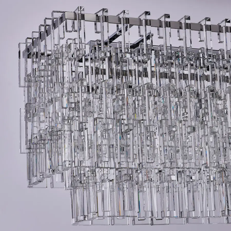 Catene 60" Crystal Linear Pendant in Polished Chrome - Image 7