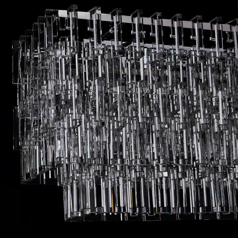 Catene 60" Crystal Linear Pendant in Polished Chrome - Image 8