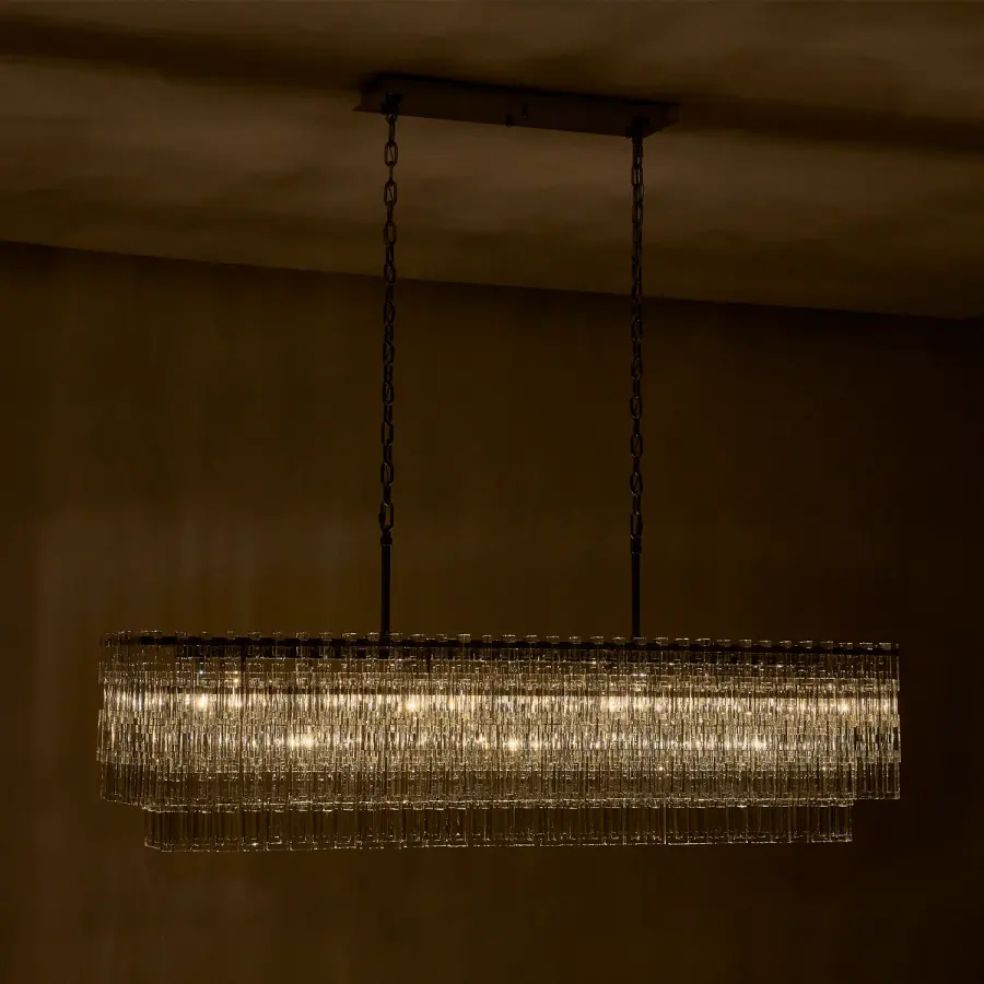 Catene 60" Crystal Linear Pendant in Polished Chrome - Image 10