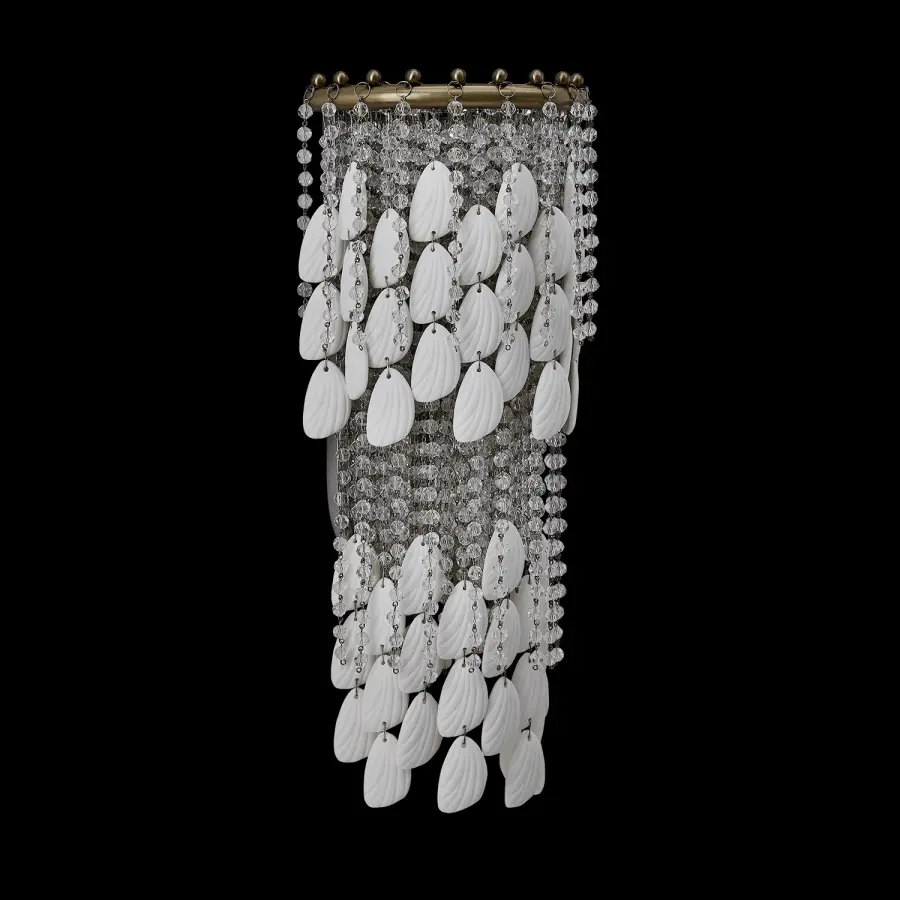 Farfalle 2-Light Crystal Wall Sconce in Brushed Champagne Gold - Image 1
