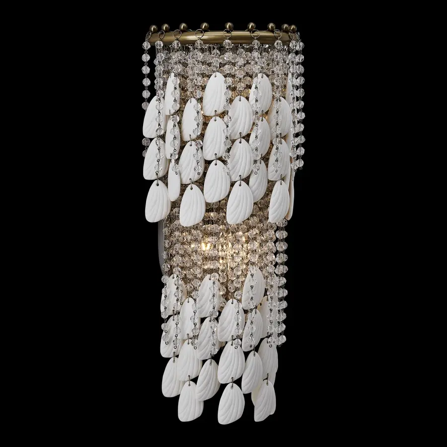 Farfalle 2-Light Crystal Wall Sconce in Brushed Champagne Gold - Image 2