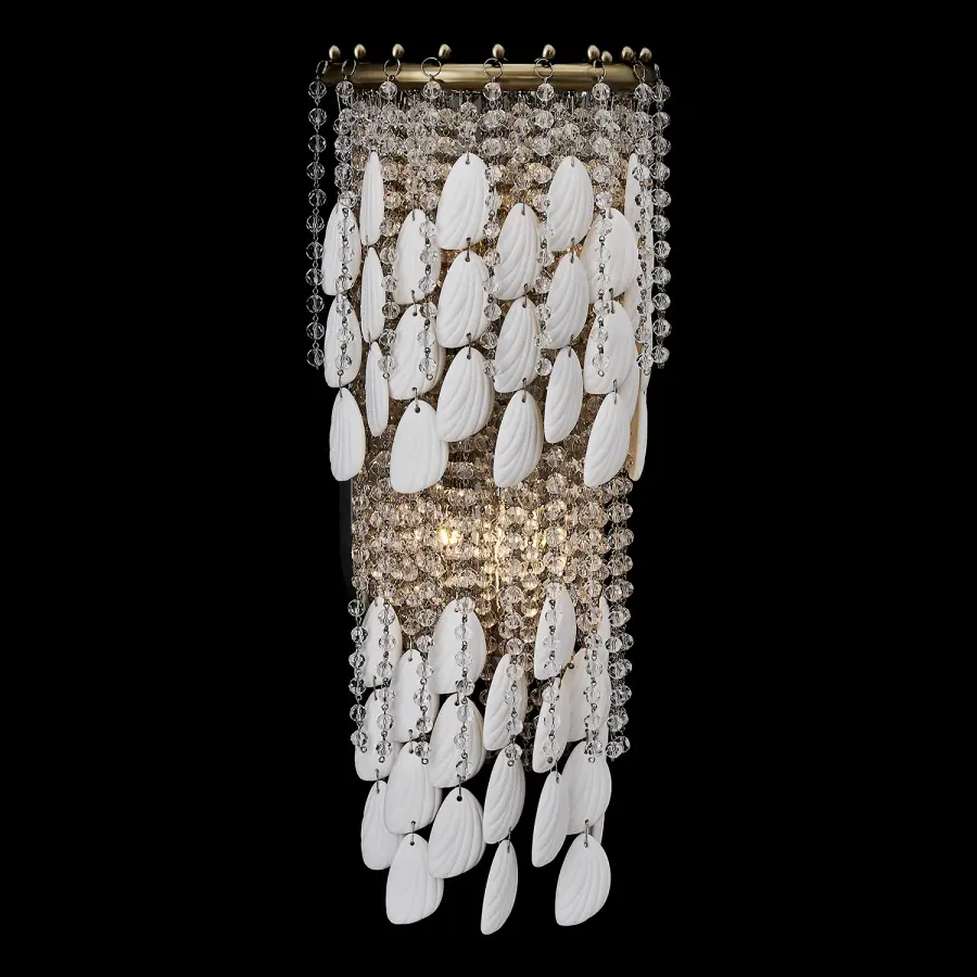 Farfalle 2-Light Crystal Wall Sconce in Brushed Champagne Gold - Image 3