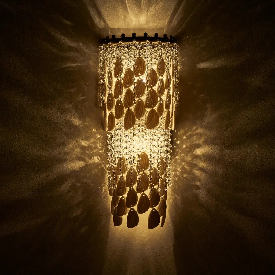 Farfalle 2-Light Crystal Wall Sconce in Brushed Champagne Gold - Image 23