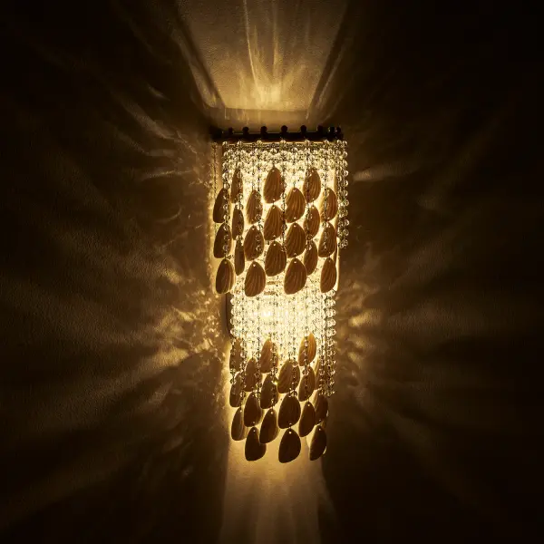 Farfalle 2-Light Crystal Wall Sconce in Brushed Champagne Gold - Image 24